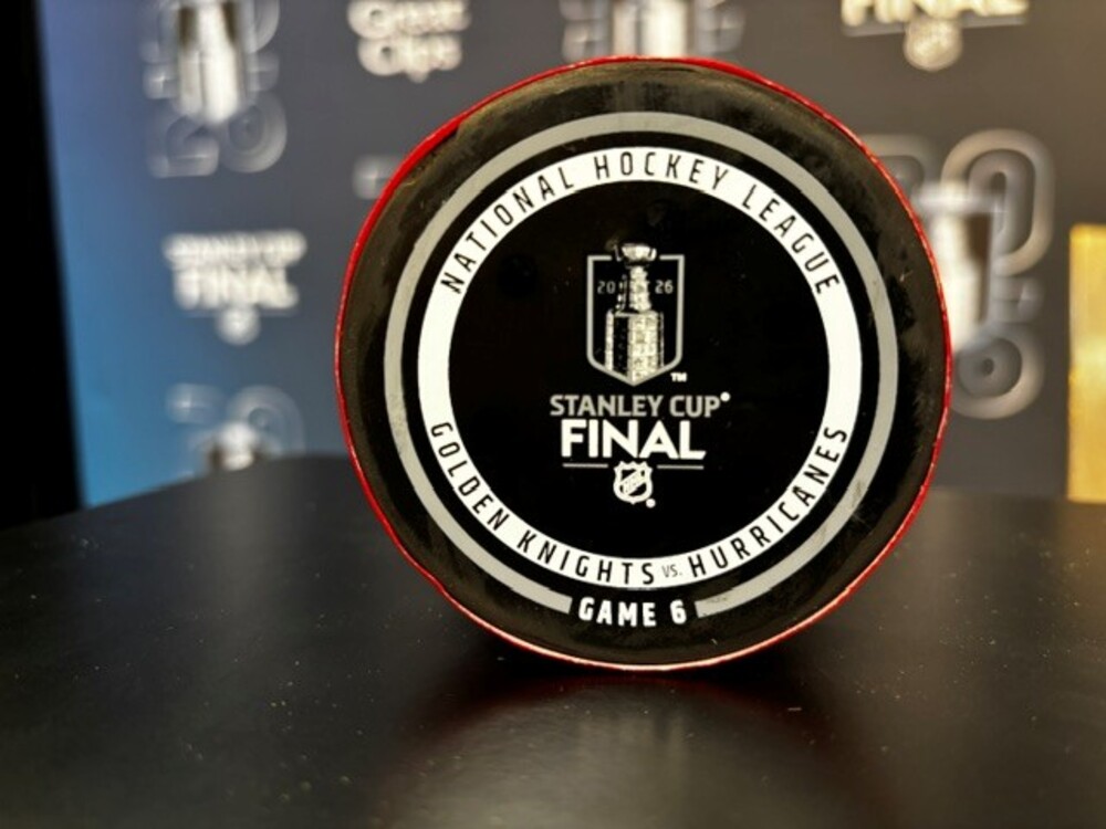 Carolina Hurricanes vs. Vegas Golden Knights Game-Used Puck from Game 6 of the 2026 Stanley Cup Finals on June 14, 2026