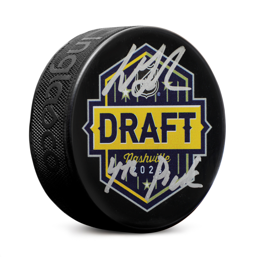 Will Smith Signed 2023 NHL Entry Draft Puck with 4th Pick Note