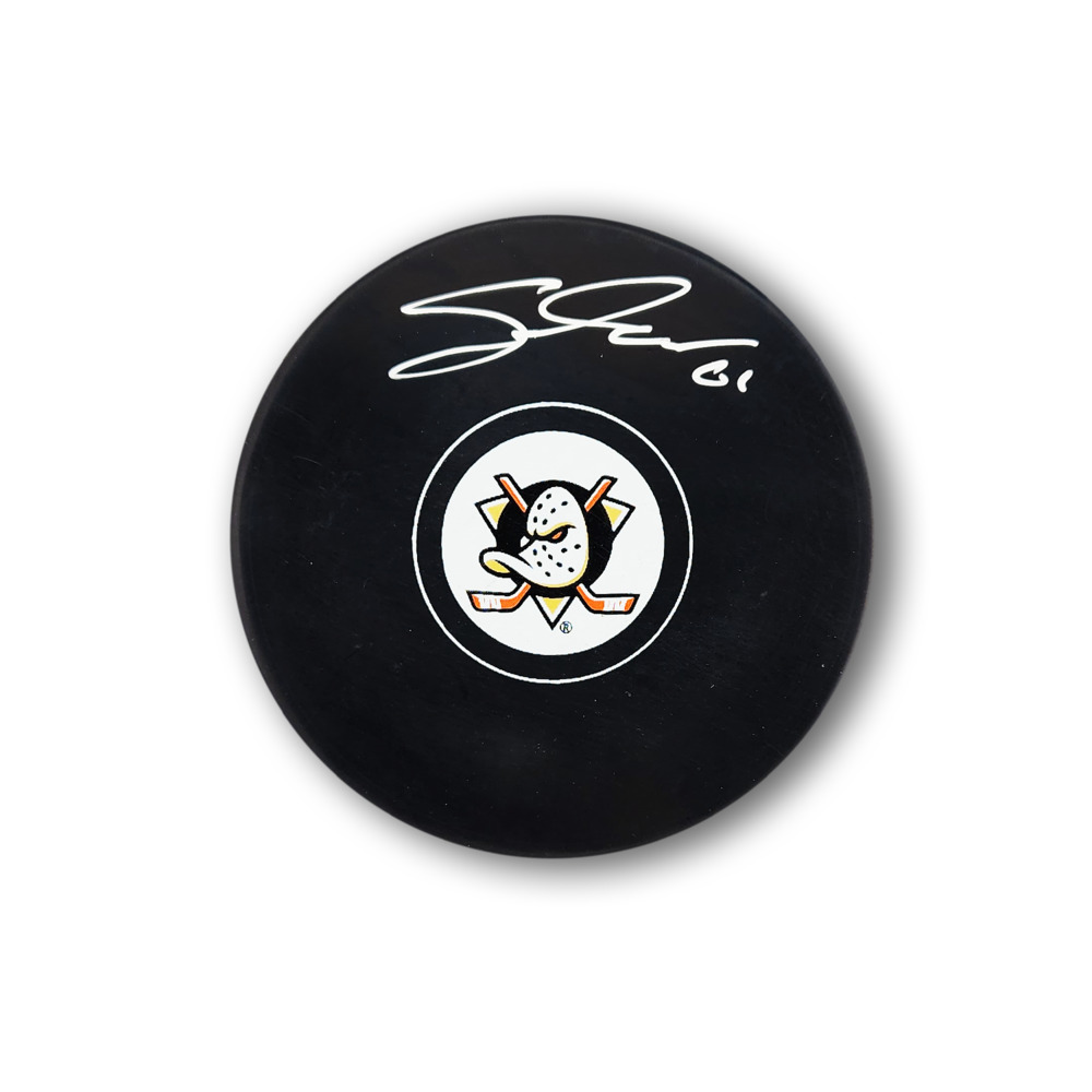 Cutter Gauthier Autographed Anaheim Ducks Hockey Puck