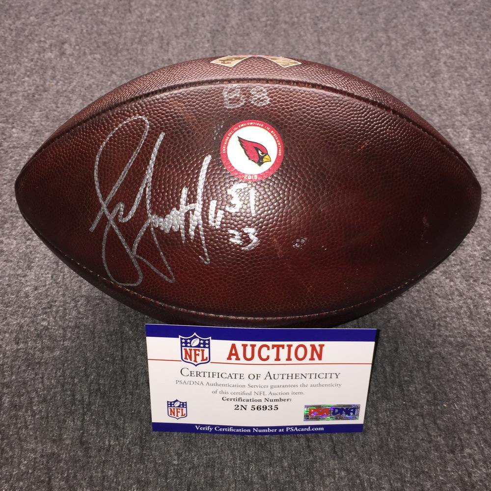larry fitzgerald signed football