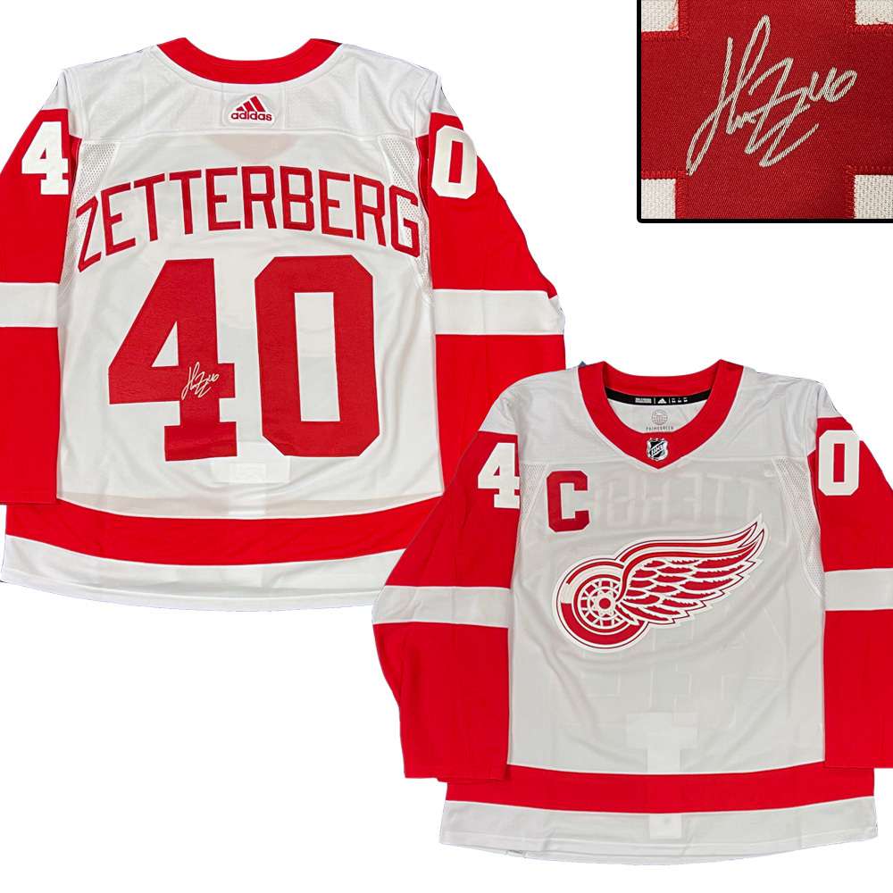 HENRIK ZETTERBERG Signed Detroit Red Wings White Adidas PRO Jersey