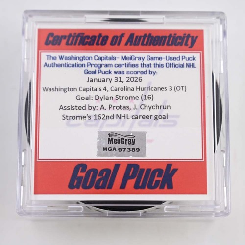 Image of Strome, Dylan - Washington Capitals - January 31, 2026 vs. Carolina Hurricanes (Capitals Logo)