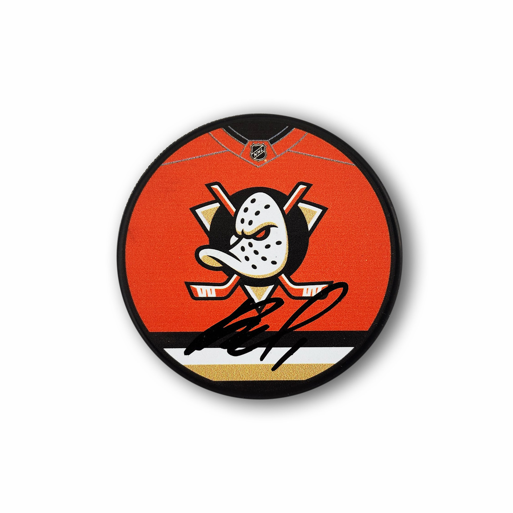 Lukas Dostal Autographed Anaheim Ducks Jersey Collector Hockey Puck