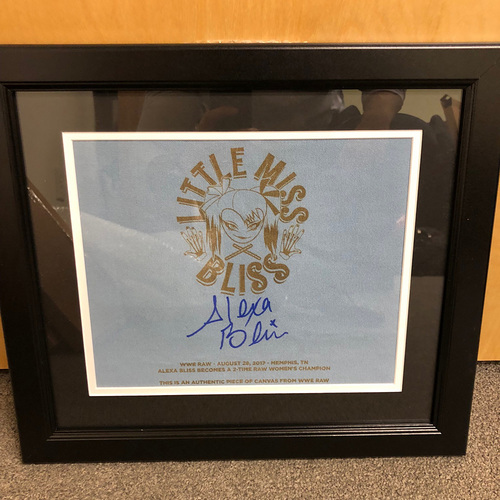 Alexa Bliss SIGNED & Framed Used Ring Canvas