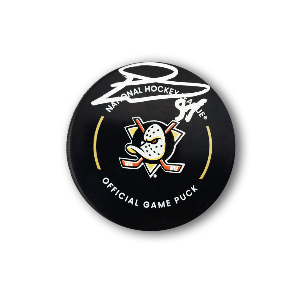 Pavel Mintyukov Autographed Anaheim Ducks Official Hockey Puck