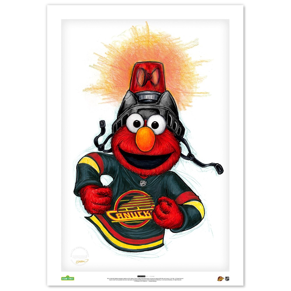 Elmo Loves Goals! x Vancouver Canucks Limited Edition Print by S. Preston