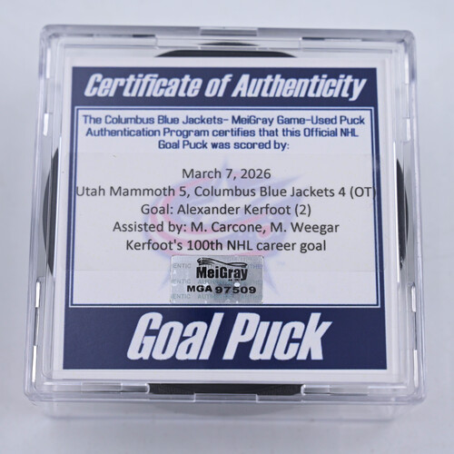 Image of Kerfoot, Alexander - Utah Mammoth - March 7, 2026 at Columbus Blue Jackets (Blue Jackets' 25th Anniversary Logo)