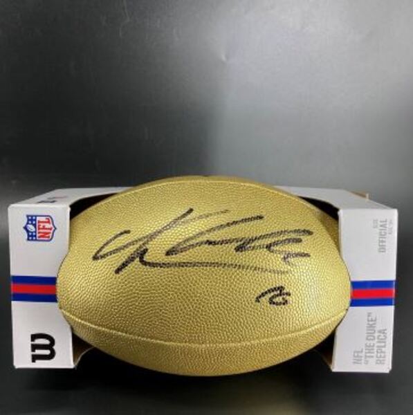 NFL - Jets Cade Klubnik Signed Gold Composite Football