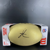 NFL - Jets Jordan Travis Signed Gold Composite Football