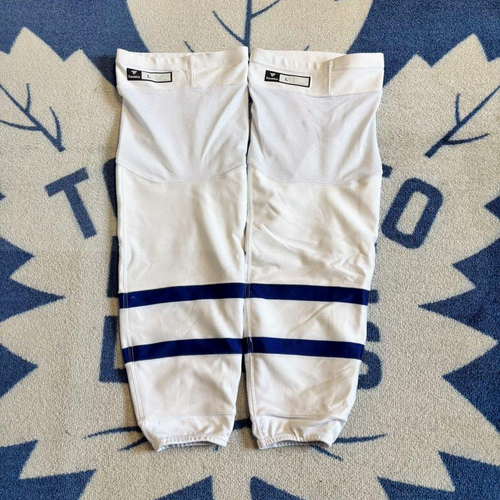 Toronto Maple Leafs 2024-25 Fanatics Away White Game Worn Socks