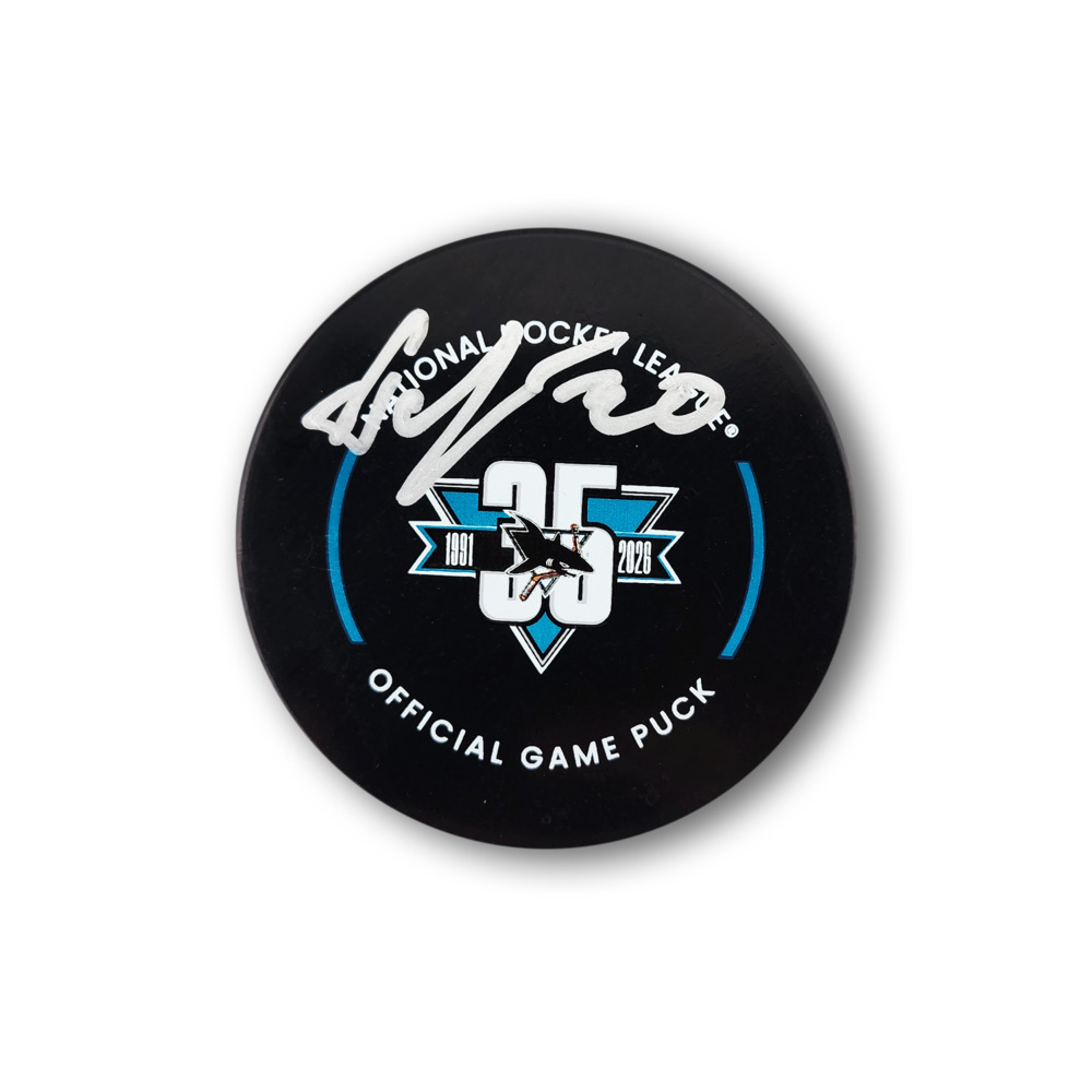 Yaroslav Askarov Autographed San Jose Sharks 35th Year Official Hockey Puck
