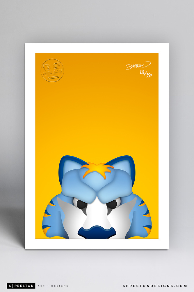 Gnash Minimalist NHL Mascot Limited Edition Art Print by S. Preston