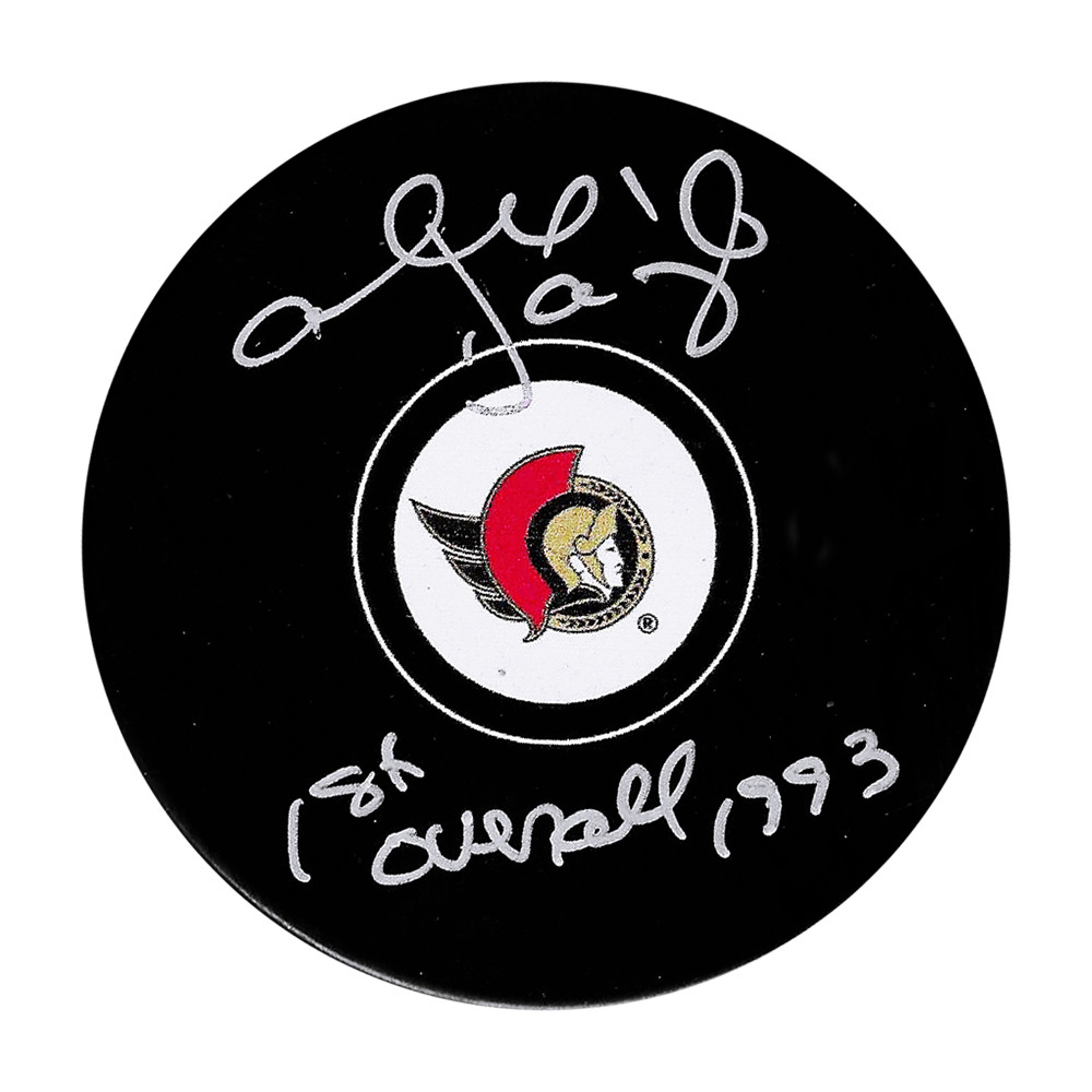 Alexandre Daigle  Autographed Ottawa Senators Puck w/1ST OVERALL 1993 Inscription