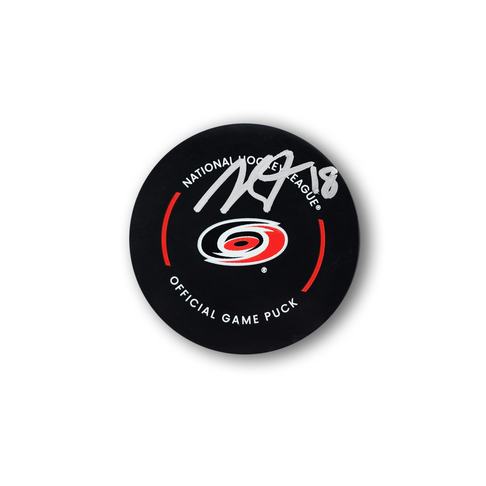 Jack Drury Autographed Carolina Hurricanes Official Hockey Puck