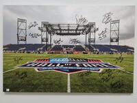 HOF - Multi Signed 24x36 Hall Of Fame Canvas Print Signed by Emmitt Smit...