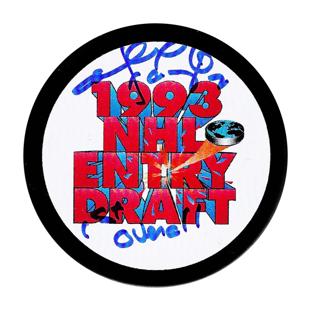 Alexandre Daigle  Autographed 1993 NHL Entry Draft Puck w/1ST OVERALL Inscription