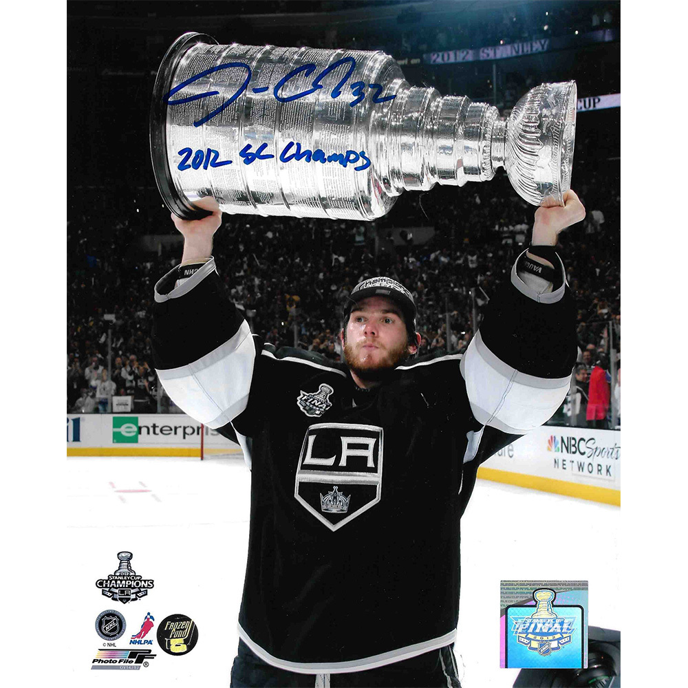 Jonathan Quick Autographed Los Angeles Kings 8X10 Photo w/2012 SC CHAMPS Inscription