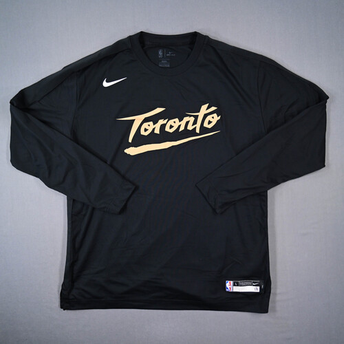 Image of Watanabe, Yuta - Toronto Raptors - City Edition Long-Sleeved Shooting Shirt - Worn 4/6/2021 - 2020-21 NBA Season