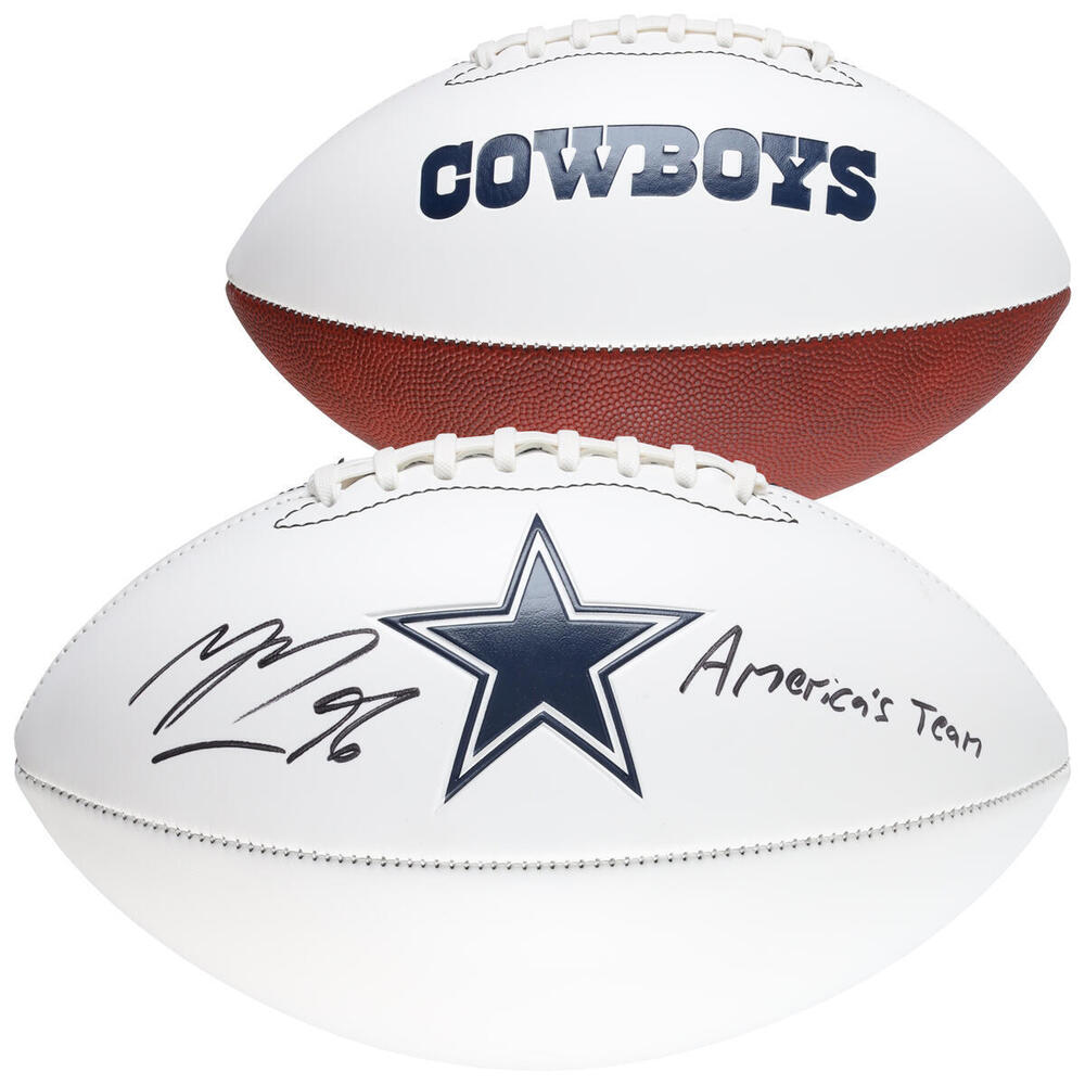 Mikko Rantanen Dallas Stars Autographed Dallas Cowboys White Panel Football with 
