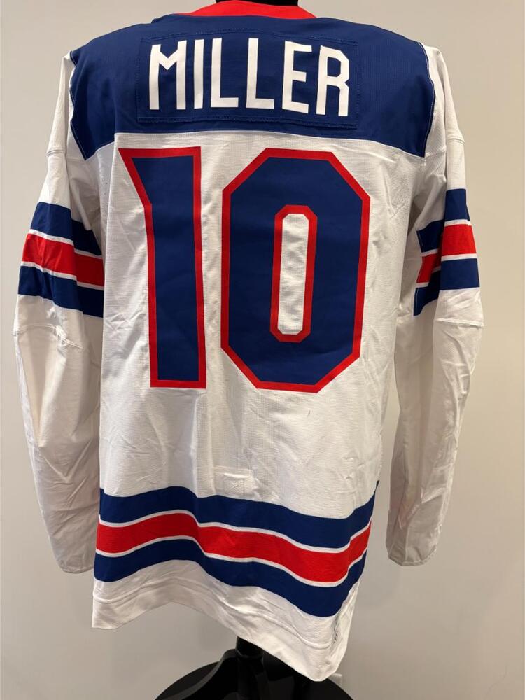 J.T. Miller USA Game-Used White Jersey worn v. Germany on February 15, 2026, as a part of the 2026 Milano Cortina Winter Games.