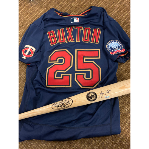 Byron Buxton Jersey and Autographed Bat