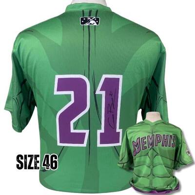 #21 Alec Burleson Game Worn & Autographed 2022 Hulk Jersey