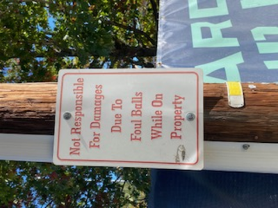 Foul Ball Sign