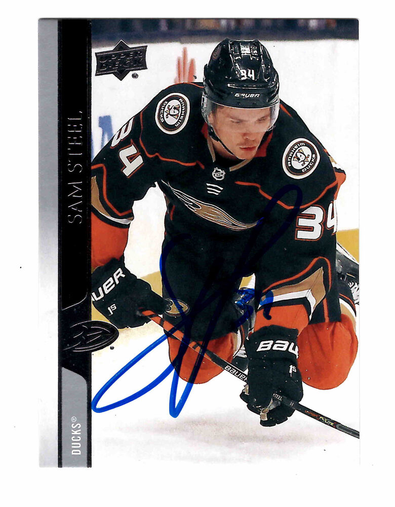 Sam Steel Autographed 2020 Upper Deck #255 Anaheim Ducks Hockey Card