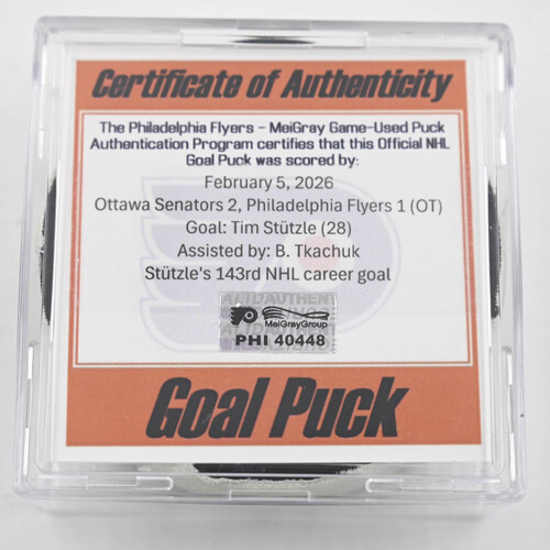 Image of Stutzle, Tim - Ottawa Senators - February 5, 2026 at Philadelphia Flyers (Flyers Logo)