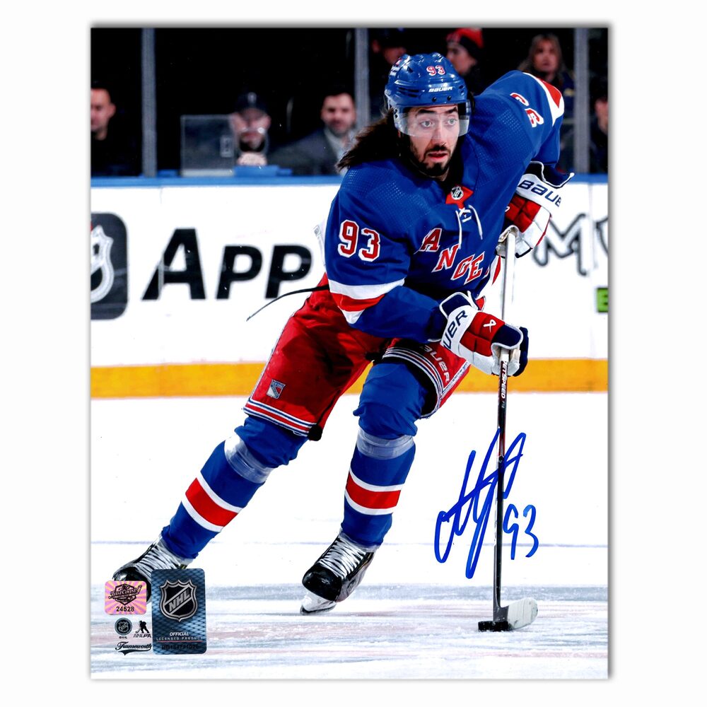Mika Zibanejad Autographed New York Rangers Home 8x10 Photo