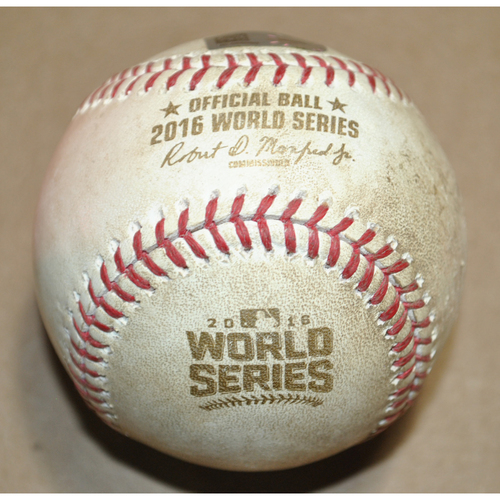 Game-Used Baseball - 2016 World Series Game 6 - Cleveland Indians vs. Chicago Cubs - Batter: Francisco Lindor, Pitcher: Jake Arrieta - Walk, Bot 1