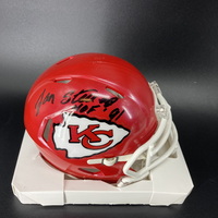 HOF - Chiefs Jan Stenerud Signed Mini Helmet with HOF 91 Inscription
