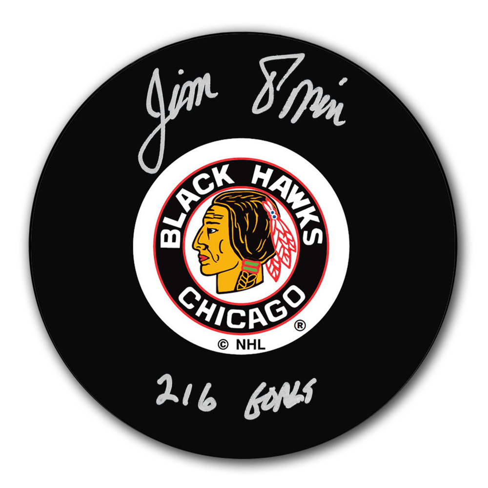 Jim Pappin Chicago Blackhawks 216 Goals Autographed Puck