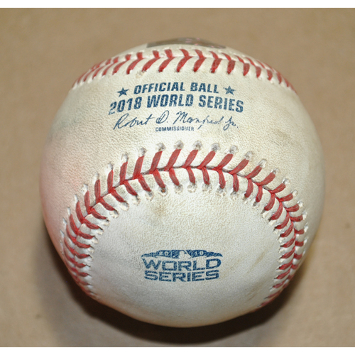 Game-Used Baseball - 2018 World Series Game 1 - Boston Red Sox vs. Los Angeles Dodgers - Used During the 8th Inning