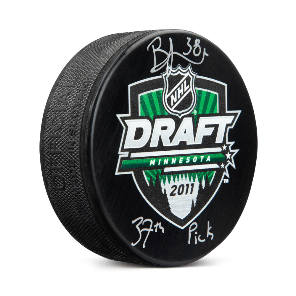 Boone Jenner Signed 2011 NHL Entry Draft Puck with 37th Pick Note