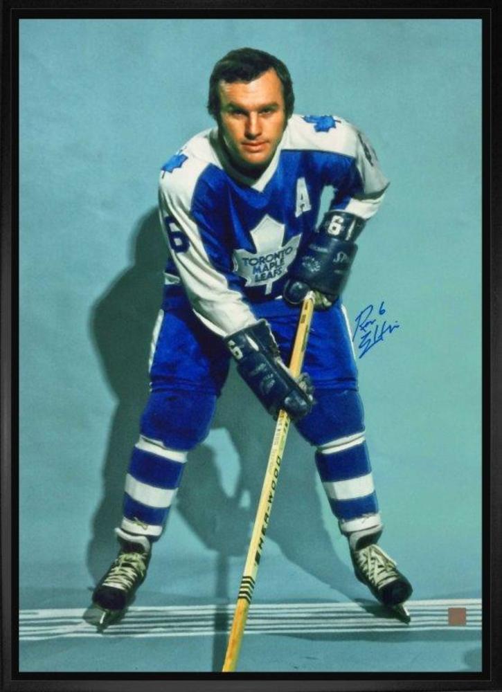 Ron Ellis Signed 20x29 Canvas Framed Leafs Blue Posed