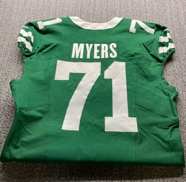 London Games - Jets Josh Myers Game Worn Jersey (10/12/2025) Size 46 Wit...