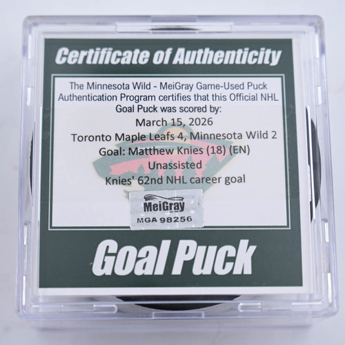 Image of Knies, Matthew - Toronto Maple Leafs - March 15, 2026 at Minnesota Wild (Wild's 25th Anniversary Logo)