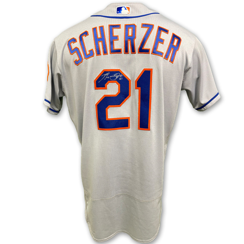 Max Scherzer #21 - Autographed Game-Used Road Grey Jersey