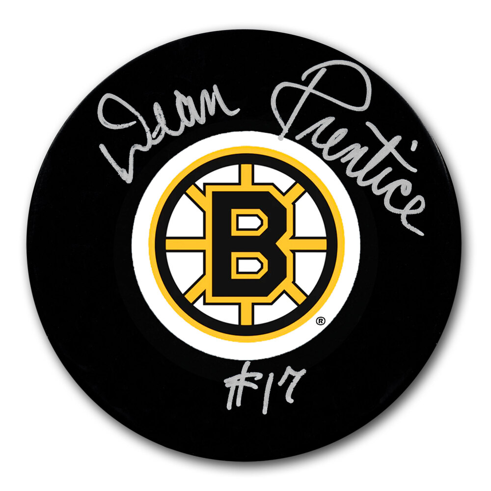 Dean Prentice Boston Bruins Autographed Puck