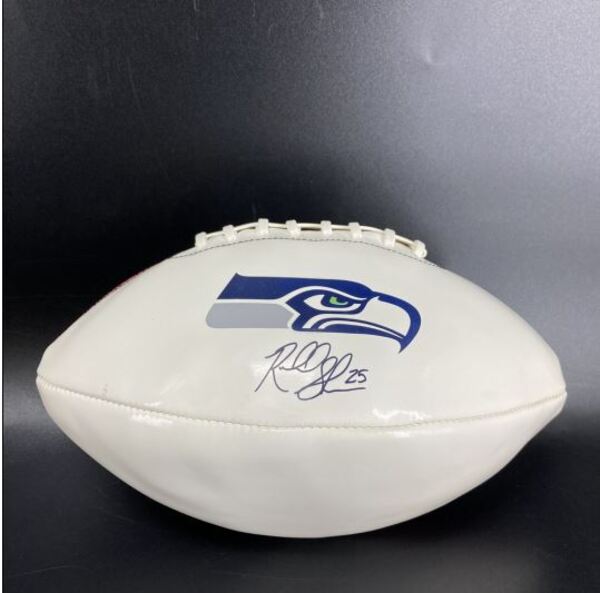 Richard Sherman Laser Inscribed Autograph Football