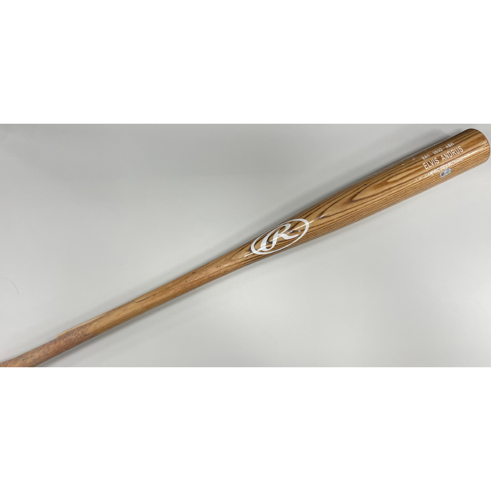Elvis Andrus GameUsed Broken Bat 9/25/2022 vs Detroit Tigers White