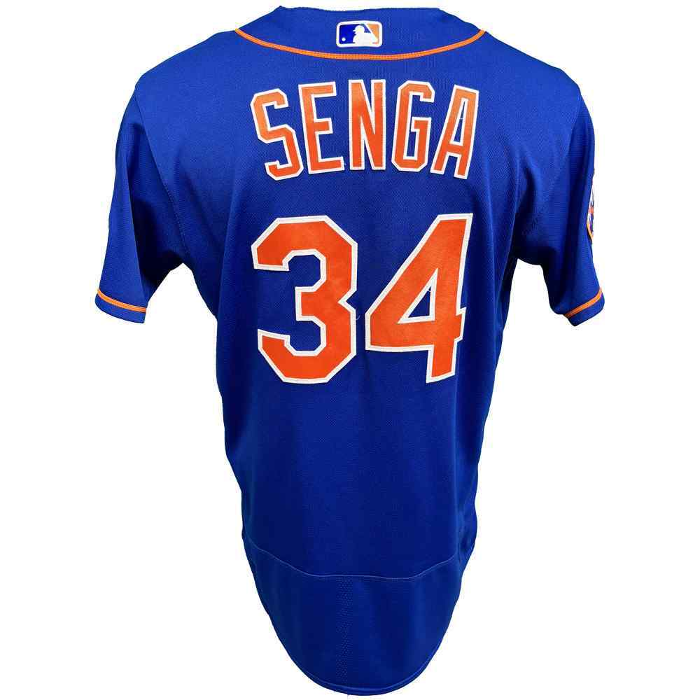 Kodai Senga #34 - Game-Used Blue Home Jersey - 6 IP, 2 ER, 6 K's