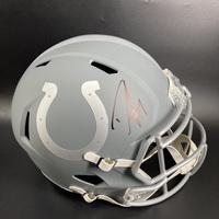 HOF - Colts Dwight Freeney Signed Replica Slate Speed Helmet