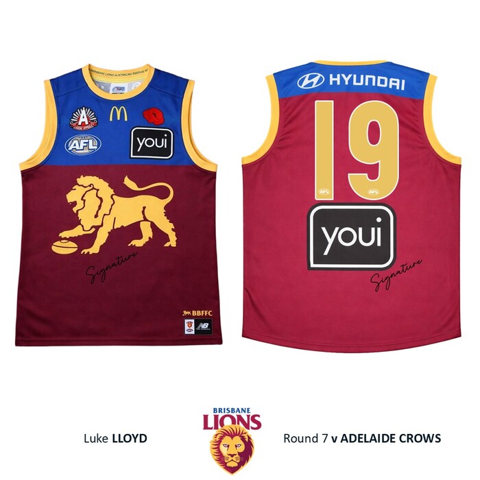 Luke Lloyd #19 Brisbane Lions 2026 Anzac Round Player-Issue Guernsey