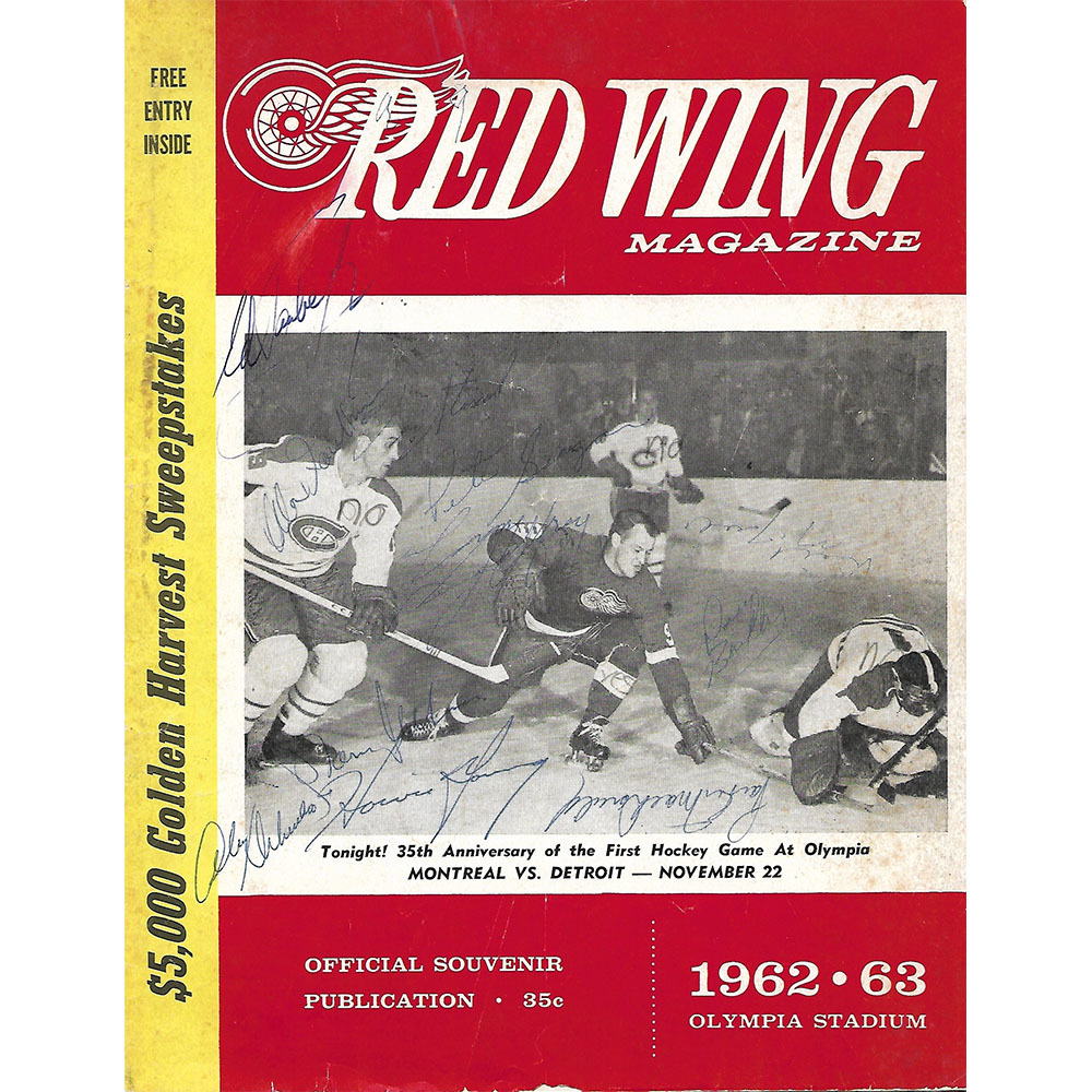 Detroit Red Wings Multi-Signed 1962 Game Program