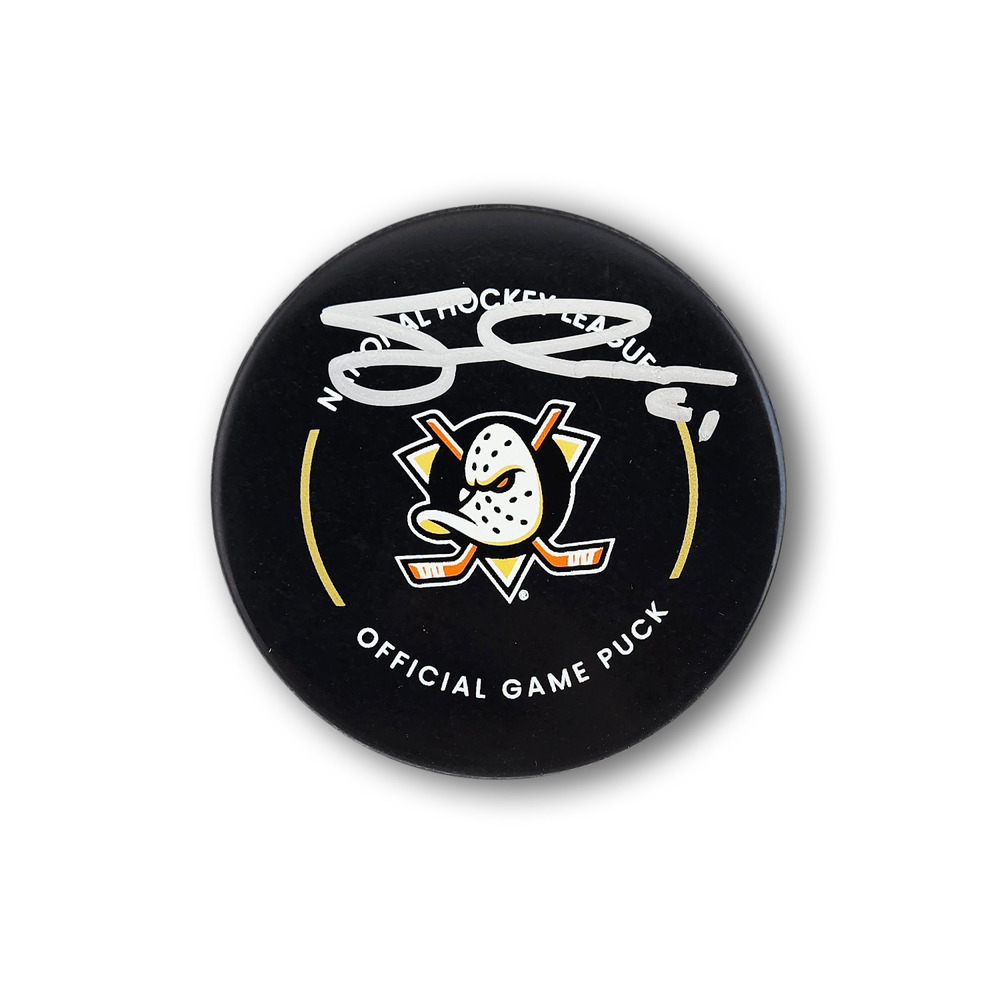 Cutter Gauthier Autographed Anaheim Ducks Official Hockey Puck