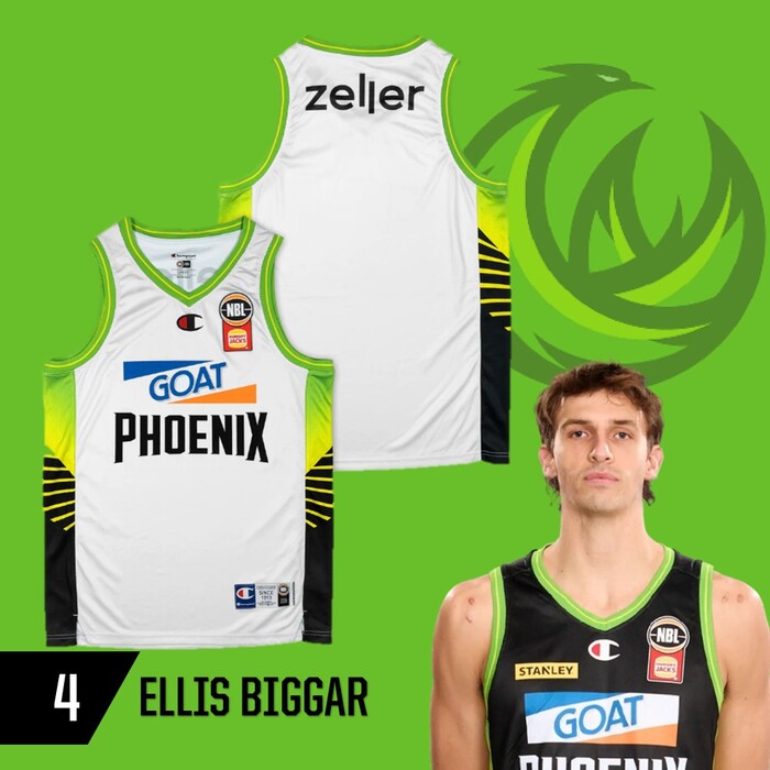 Photo of Ellis Biggar #4 S.E.M Phoenix 2025/26 NBA Game Worn Jersey