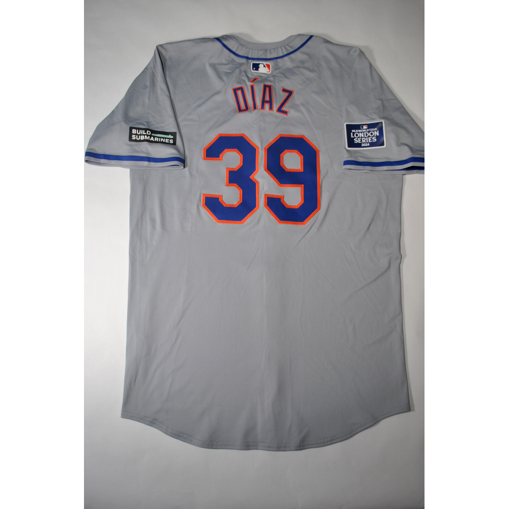 2024 London Series - Mets Team Issued Road Grey Jersey - Edwin