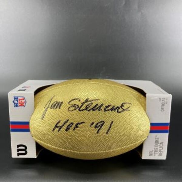 HOF - Chiefs Jan Stenerud Signed Gold Composite Football